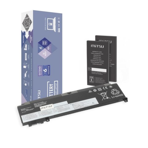 Bateria Mitsu do notebooka Lenovo ThinkPad T460s, T470s, przednia bateria (10.8V-11.1V) (2140 mAh)