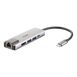 Replikator portów D-Link DUB-M520 USB-C na HDMI, RJ-45 i USB z zasilaniem