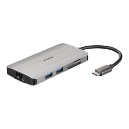 Replikator portów D-Link DUB-M810 USB-C na HDMI, czytnik kart SD/microSD, RJ-45 i USB z zasilaniem