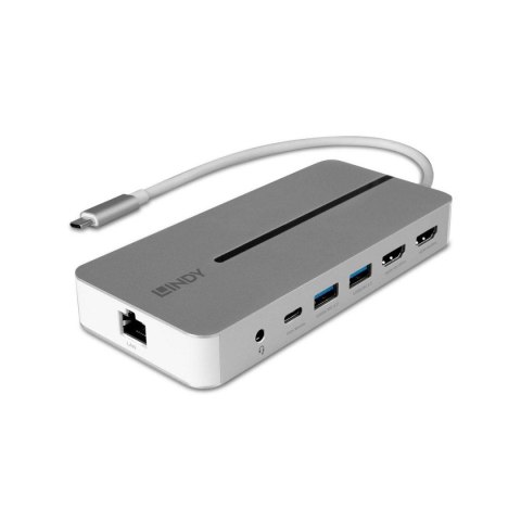 Replikator portów LINDY USB-C do 2xHDMI/2xUSB/1xUSB-C/1xRJ45/1xAudio