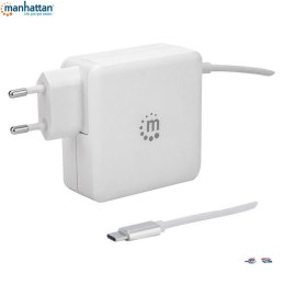 Zasilacz sieciowy Manhattan Power Delivery 230V USB-C, 60W USB-A 5V, biały