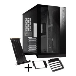 Obudowa Lian Li O11DX E-ATX Midi Tower bez zasilacza z oknem czarna + O11D-1X-4 Riser Card