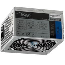 Zasilacz ATX 450W Akyga Basic AK-B1-450 Fan12cm P4 3xSATA