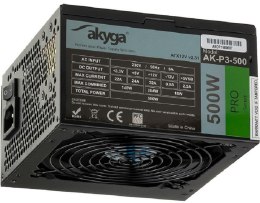 Zasilacz ATX 500W Akyga Pro AK-P3-500 Fan12cm P8 5xSATA 2xPCI-E