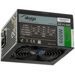 Zasilacz ATX 600W Akyga Pro AK-P3-600 Fan12cm P8 5xSATA 2xPCI-E