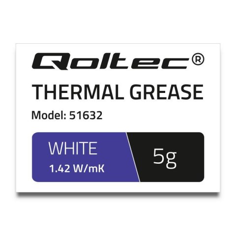 Pasta termoprzewodząca Qoltec 1.42 W/m-K | 5g | Biała