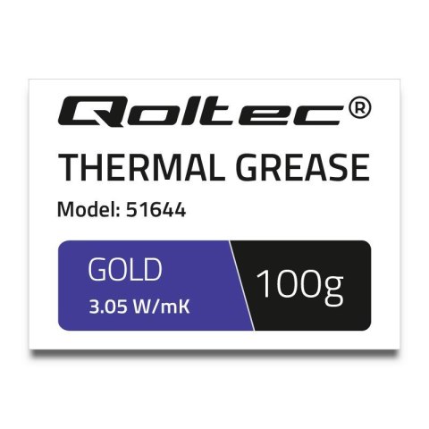 Pasta termoprzewodząca Qoltec 3.05 W/m-K | 100g | złota