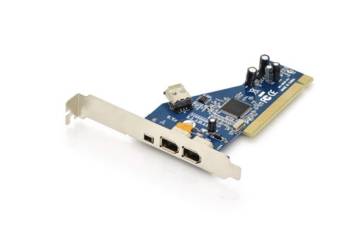 Kontroler FireWire (400) DIGITUS PCI, 2x 6-pin. 1x 4-pin wew., 1x 6-pin zew. IEEE1394a