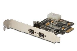 Kontroler FireWire (800) DIGITUS PCIe, 2x zew. 1x wew. IEEE1394b 9-pin, Low Profile