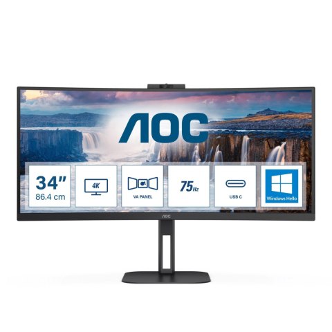 Monitor AOC 34" CU34V5CW/BK HDMI DP USB-C głośniki