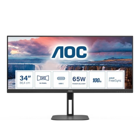 Monitor AOC 34" U34V5C/BK HDMI DP USB-C USB 3.1 x4 głośniki