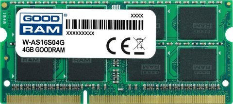 Pamięć SODIMM DDR3 GOODRAM 4GB 1600MHz ded. do ASUS (W-AS16S04G)