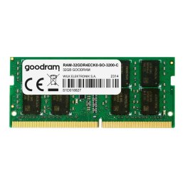 Pamięć serwerowa GOODRAM 32GB (1x32GB) 3200MHz DDR4 ECC SODIMM QNAP Compatible