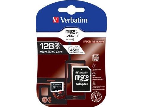 Karta pamięci MicroSDXC Verbatim 128GB Class 10 + adapter