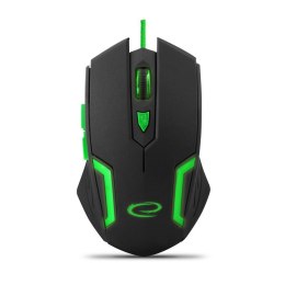 Mysz przewodowa Esperanza MX205 Fighter optyczna Gaming 6D USB czarno-zielona