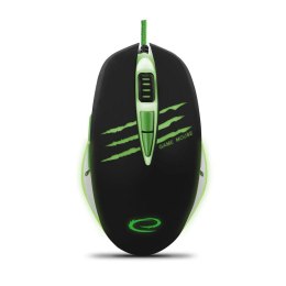 Mysz przewodowa Esperanza MX301 Rez optyczna Gaming 7D USB czarno-zielona