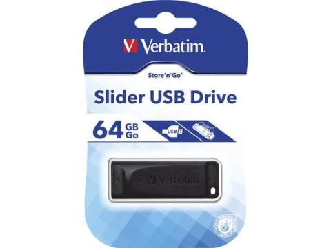 Pendrive Verbatim 64GB Slider USB 2.0