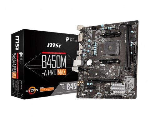 Płyta MSI B450M-A PRO MAX /AMD B450/DDR4/SATA3/M.2/USB3.1/PCIe3.0/AM4/mATX