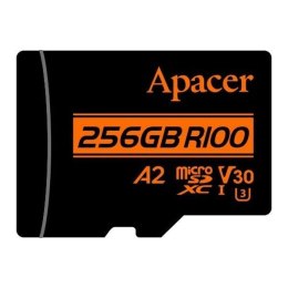 Karta pamięci microSDXC Apacer R100 256GB (100/80 MB/s) Class 10 UHS-I U3 V30 A2 + Adapter