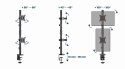 GEMBIRD BIURKOWE REGULOWANE RAMIĘ/UCHWYT NA 2 MONITORY 17-32, VESA 100X100MM, DO 9 KG