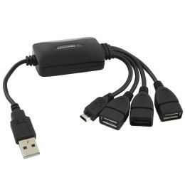 Hub USB Esperanza EA158 3xUSB 2.0 + 1x MICRO USB, czarny