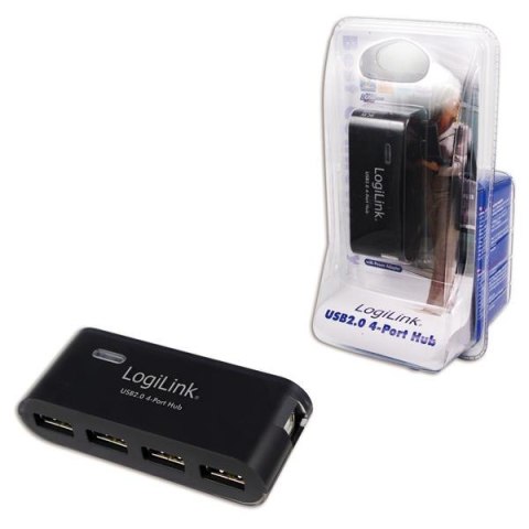 Hub USB LogiLink UA0085 4xUSB 2.0, aktywny, czarny