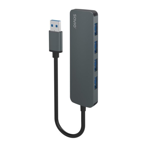 Hub USB 3.1 SAVIO AK-54 USB-C - 4 x USB-A szary