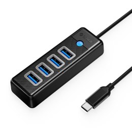 Hub USB-C Orico PW4U-C3-015-BK-EP 4x USB-A 3.1 czarny