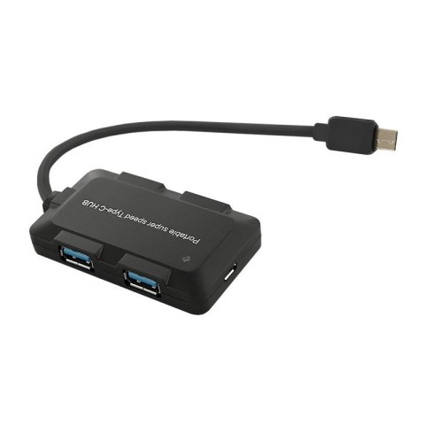 Hub USB Qoltec USB 3.1 type-C męski 4 Porty USB 3.0 A żeński