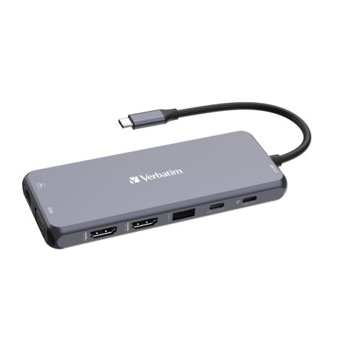 Hub USB Verbatim Multi Port CMH-14: 1x USB-C PD, 3xUSB-A 3.0, 1xUSB-C 3.0, 2xUSB-A 2.0, 2xHDMI, VGA, RJ-45, SD/microSD, audio