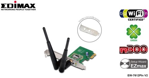 Karta sieciowa Edimax EW-7612Pln V2 PCI-E WiFi N300 1T2R Low Profile