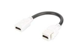 Moduł Keystone DIGITUS HDMI z kablem 12cm łącznik do gniazd i pustych paneli żeński/żeński biały