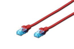 Patchcord DIGITUS UTP kat. 5e 10m PVC czerwony