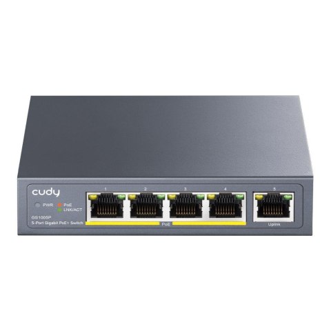 Switch niezarządzalny Cudy GS1005P 5x10/100/1000Mbps POE+ 60W