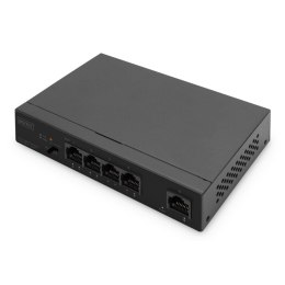 Switch niezarządzalny DIGITUS 4x Gigabit Ethernet, PoE af/at 60W, 1 port uplink, desktop