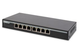 Switch niezarządzalny DIGITUS 8x Gigabit Ethernet, PoE+ af/at 135W desktop czarny