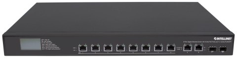 Switch niezarządzalny Intellinet 8x 10/100/1000 Mbps Ultra PoE 180W + 2xSFP/2xRJ45 Combo Rack 19" LCD