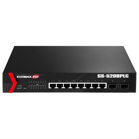 Switch zarządzalny Edimax GS-5208PLG 8x10/100/1000 PoE+ 2xSFP Web Smart