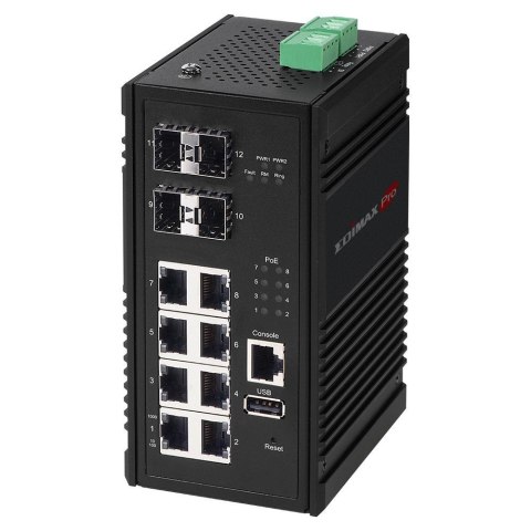 Switch zarządzalny Edimax IGS-5408PP 8-port 10/100/1000M PoE+ 4SFP Uplink Slots Switch