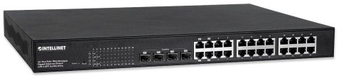 Switch zarządzalny Intellinet 24x 10/100/1000 Mbps PoE+ 430W + 4x slot SFP Combo Rack 19"