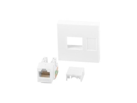 Gniazdo Lanberg 45x45 RJ45 + keystone kat.6 UTP białe