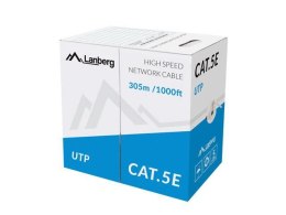 Kabel UTP Lanberg 100Mb/s 305m drut CCA żółty