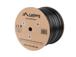 Kabel UTP Lanberg kat. 6 305m drut Outdoor CU czarny