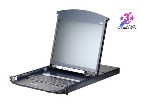 Konsola LCD 19" KVM ATEN KL1108VN (KL1108VN-AXA-AG) Dual Slide 8-port. kat.5 over IP