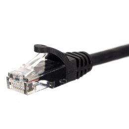 Patchcord RJ45, Netrack osłonka zalewana, kat. 5e UTP, 0,25m czarny