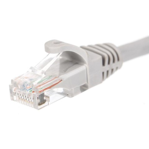 Patchcord RJ45, Netrack osłonka zalewana, kat. 5e UTP, 0,25m szary