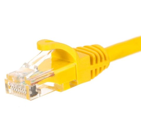 Patchcord RJ45, Netrack osłonka zalewana, kat. 5e UTP, 15m żółty