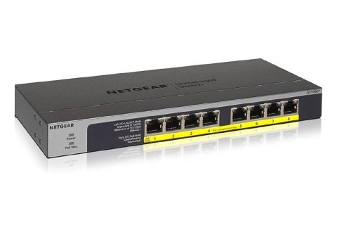 Switch niezarządzalny Netgear GS108LP 8 x 10/100/1000 Mb/s PoE+ (60 W)