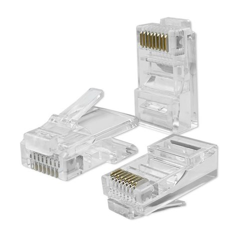 Wtyk QOLTEC przelotowy złącze RJ45 | CAT6 | UTP | Pass Through | Poizłacane styki | 100 sztuk