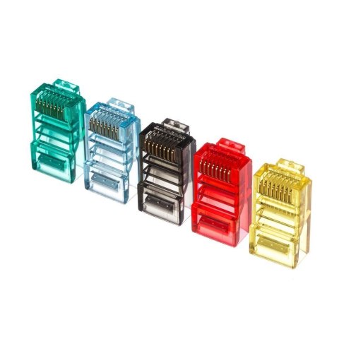 Wtyk RJ45 8p8c UTP linka, kat. 5e (100 szt) Netrack, kolor MIX